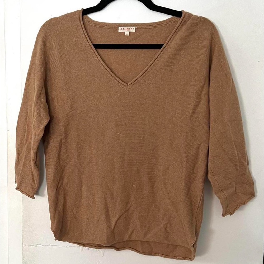 Demylee Tan V-Neck Sweater